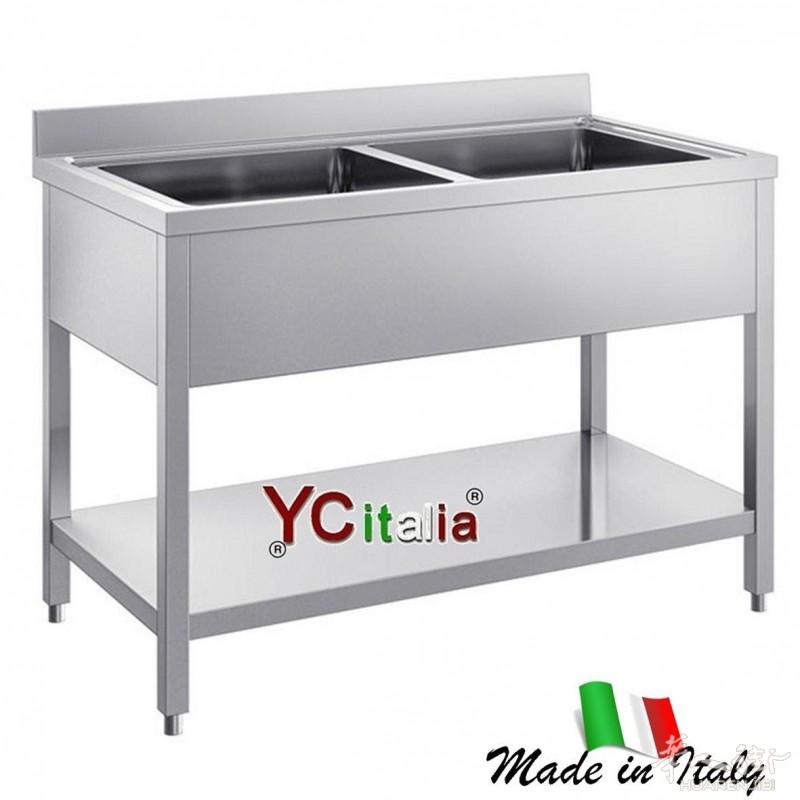 Lavello inox 2 vasche,Dim:1400x700x850h,il prezzo 451+IVA=550