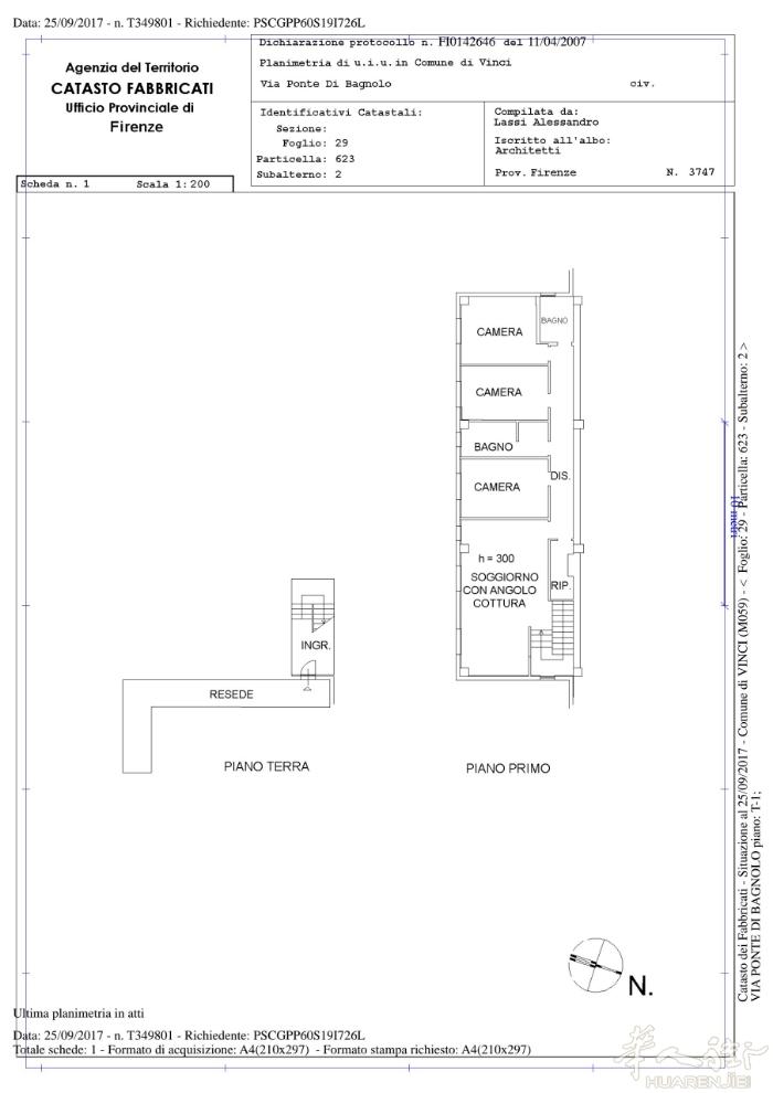 EMPOLI 附近VINCI有住家转让四个房间一厨一卫一厅还可以隔一个房间，房租