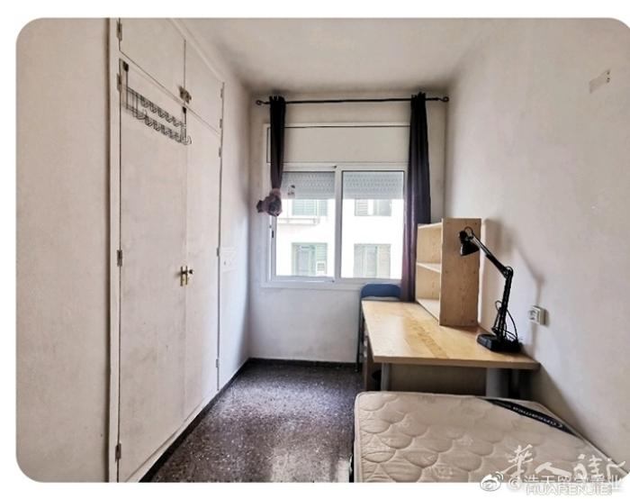 🏡巴塞1号地铁站Clot，2号地铁站Encants朝阳单人间，房间内家具齐全，