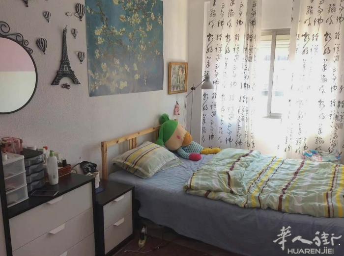 🏡马德里6路地铁Lucero站大床空调房间出租，10月1日可拎包入住，南北通风