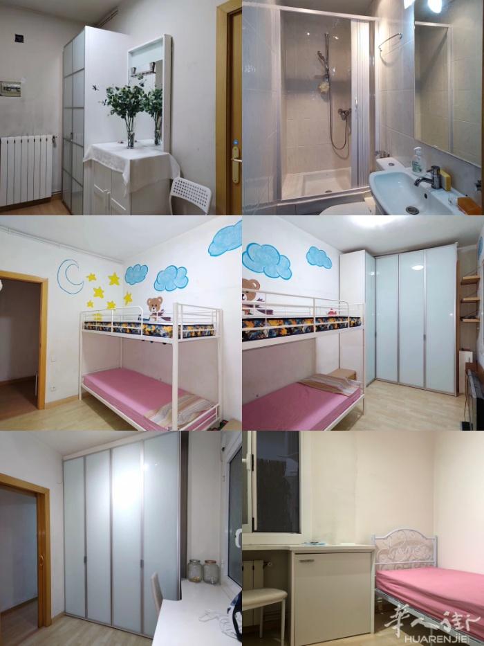 🏡巴塞两个单间出租，Les Corts区分，房子三房一厅二卫，带露台公寓。家具