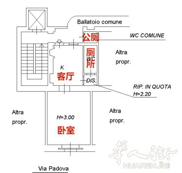 Via padova 85 一室一厅7万