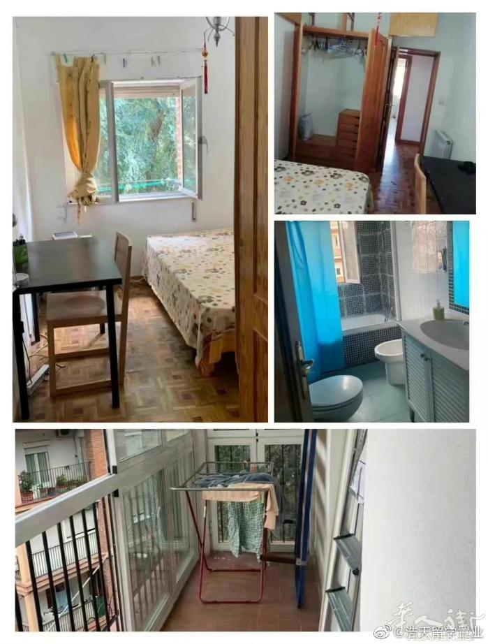 🏡马德里号线Puerta del Ángel/lago 站口1分钟，公交车站去