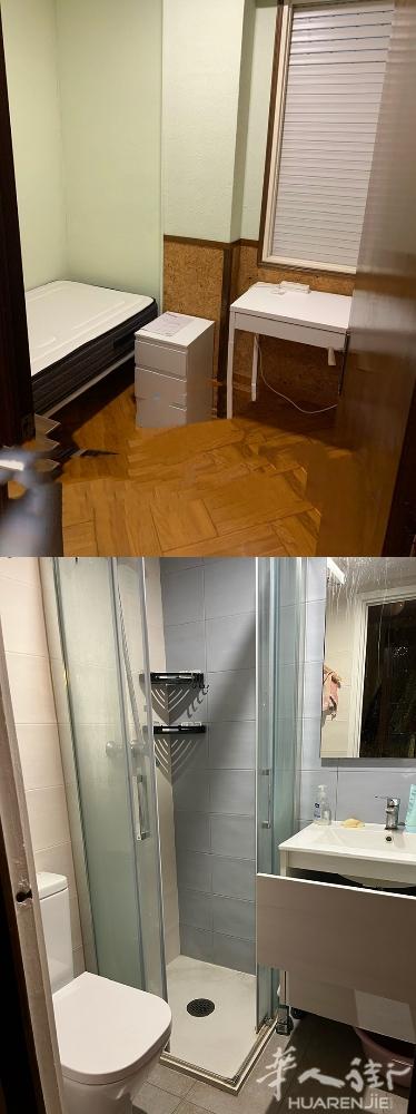 🏡巴塞单间带独卫出租，市中心rocafort附近， 单人间，朝内天井，可通风，