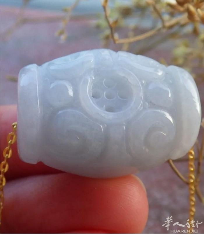 认证淡紫色缅甸 100% 天然 A 翡翠吊坠珠钱币如意圆形项链路路通