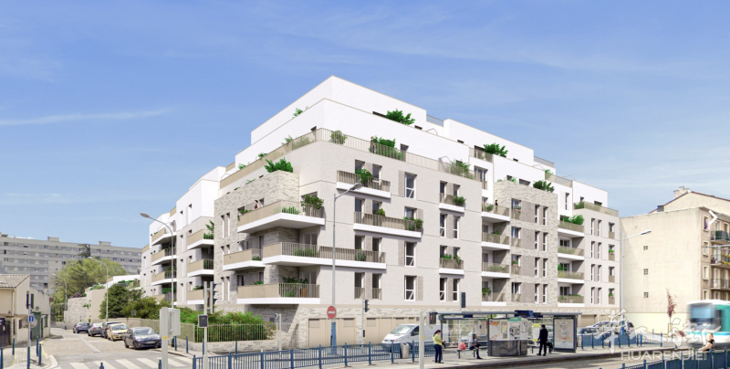 🏠大巴黎93省La Courneuve新房🏡, 不仅有TVA5,5优惠价格🔥, 而且住宅楼下就是电车站🚃, 400米就是7号线地铁