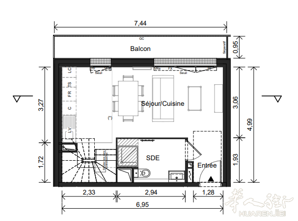 巴黎94省Créteil地铁房，复式两房一厅28万6