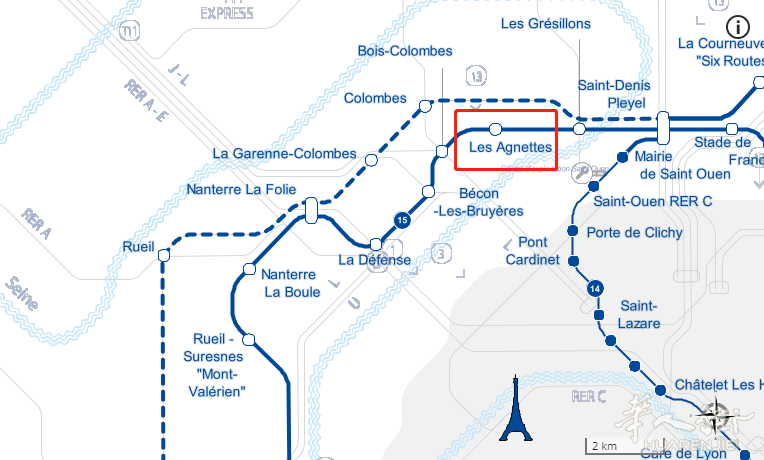 巴黎92省Asnières Sur Seine地铁房，13号线步行6分钟