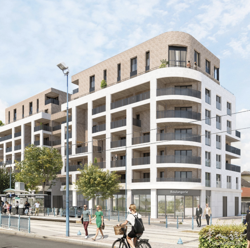 🏠大巴黎93省Bobigny 新房🏡,  就在T1电车站🚃旁边, 有TVA5,5, 最后的几套