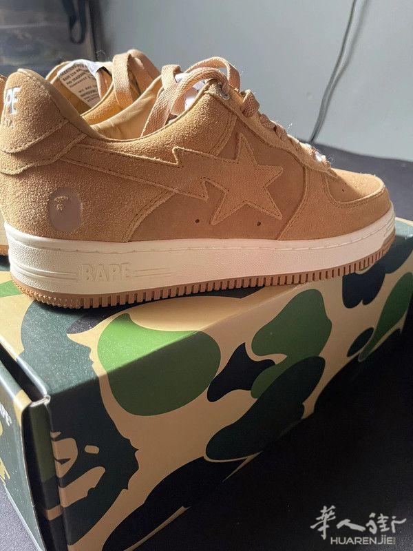 全新A Bathing Ape Bape Sta Beige Suede 42.5 码