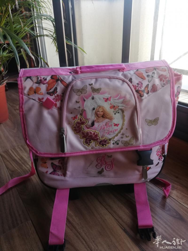 两个免提式带轮书包.9成新.如图.降卖10欧.有意电0608088824