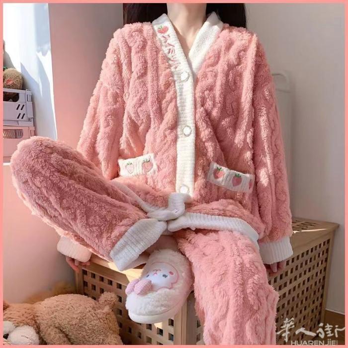 韩版女生加绒睡衣 男士加绒睡衣 需要加微信0749412594或扫二维码