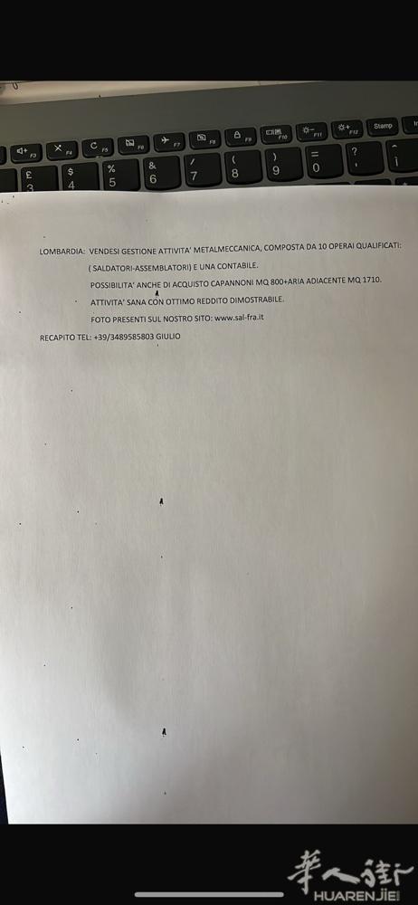 老外出售一家Costruzione e saldatura impianti i