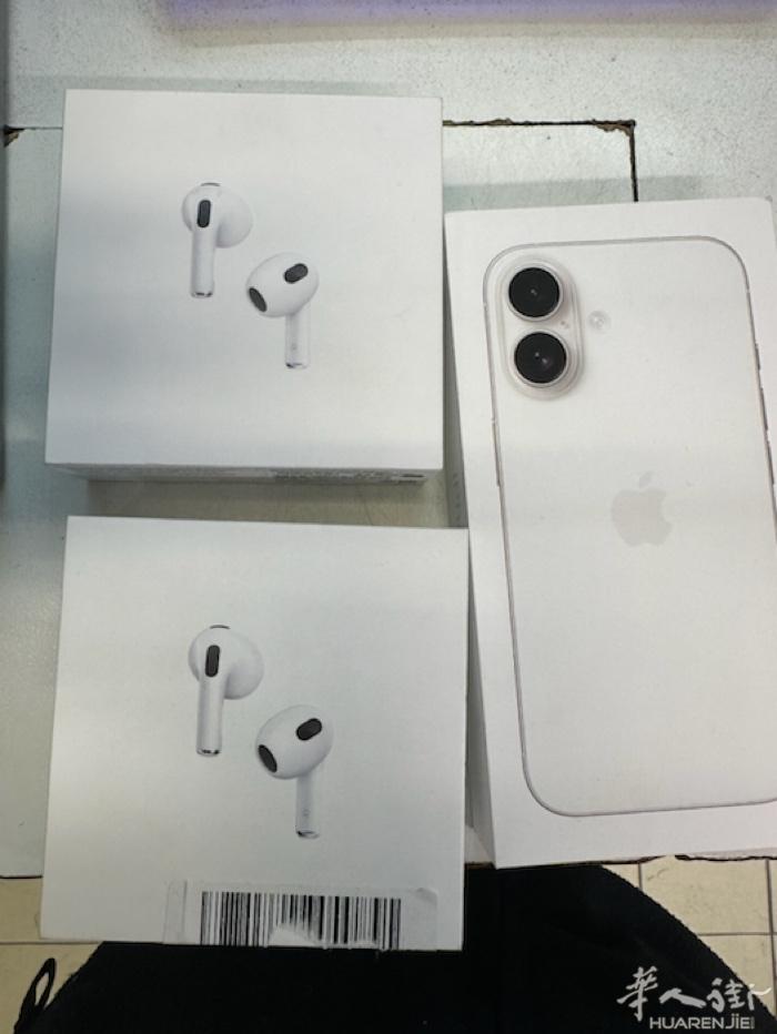 出售全新 iphone 16。128g 白色。  800e。 出售全新 airp
