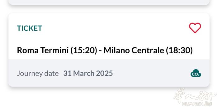 出售一张罗马termini3月31号下午3点20回米兰大火车站的红色子弹头火车票