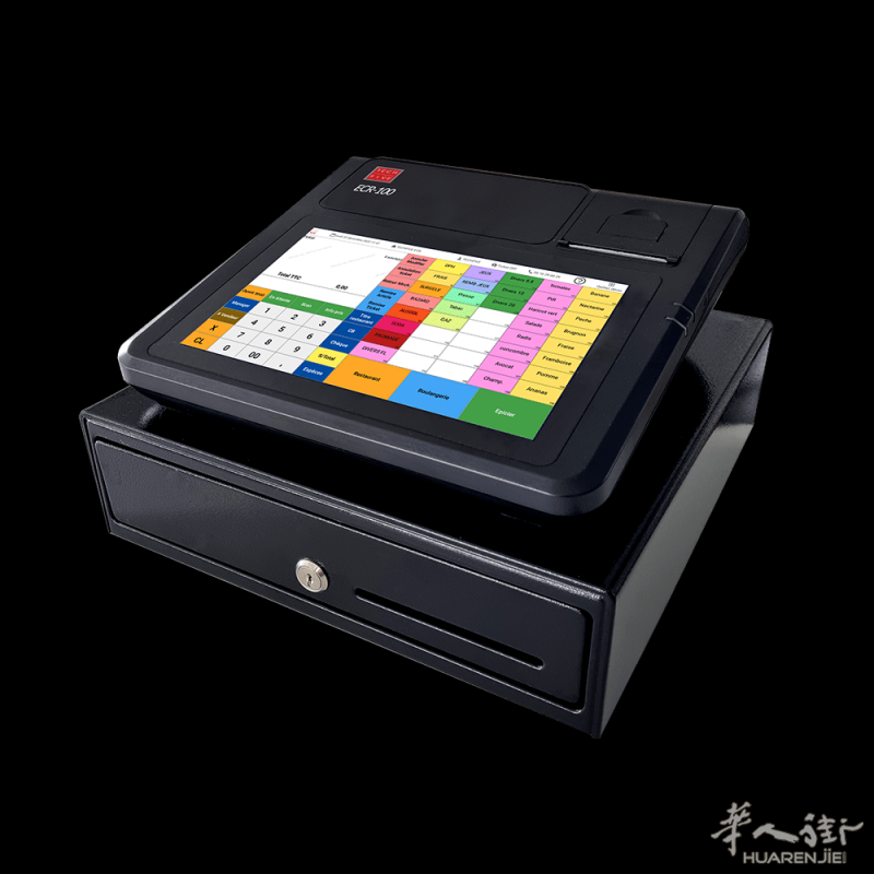 系统调试和使用教学新款的触屏收银机TECHFIVE ECR 100,ECR 80