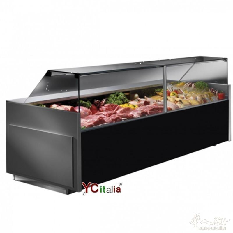 腌制肉类展示柜 L2480x1175x1200 大型展示单元，配有直玻璃。 “意大利制造”冷藏展示柜的技术、设计和生产。  肩部外侧 意大利全境免费送货