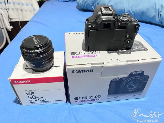 全新无痕买来基本上没怎么用的 canon EOS250D 相机 外加一个 50m