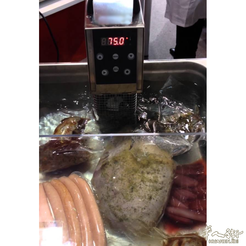用于烹饪真空包装食品的电浸入式炊具。