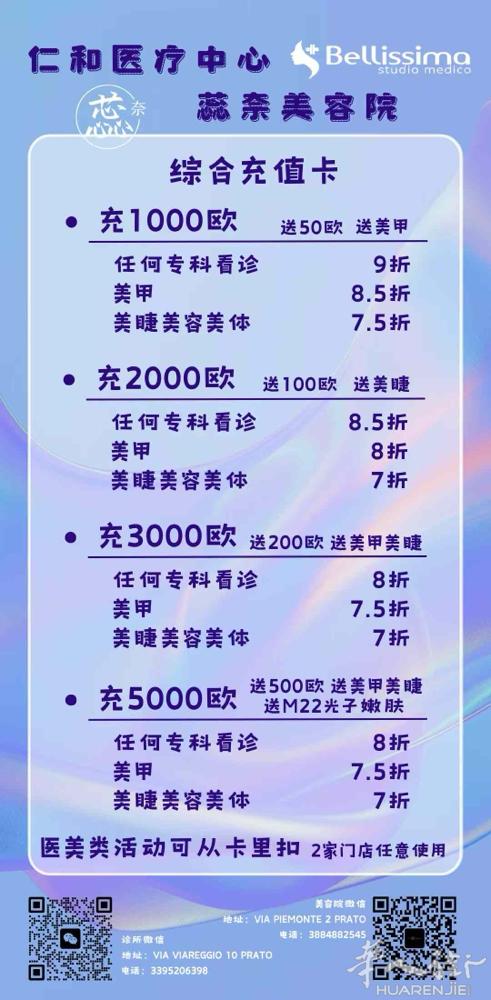 🏥仁和医疗中心&💆蕊奈美容院 🔥10周年庆联合综合充值卡🔥  充值就送现
