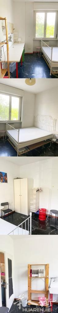 绿线crescenzago地铁口附近两个单间出租，共三室两卫 到地铁口仅需步行半