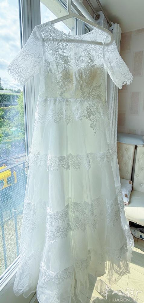 婚纱礼服低价出售，仅婚礼穿，几乎全新 齐地礼服，后绑带设计，体重50kg - 8