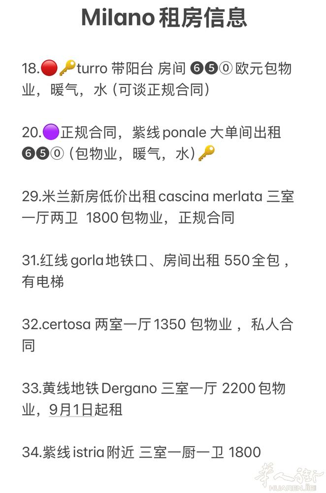 Milano租房信息  18.🔴🔑turro 带阳台 房间 ❻❺⓪欧元包物业
