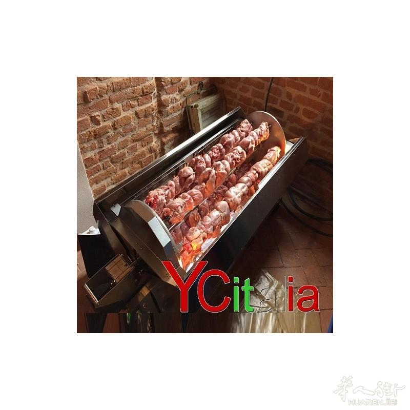 配有烤猪肉串的烤肉架和配有 6 根 110 厘米烤肉串的专业行星烤肉架。