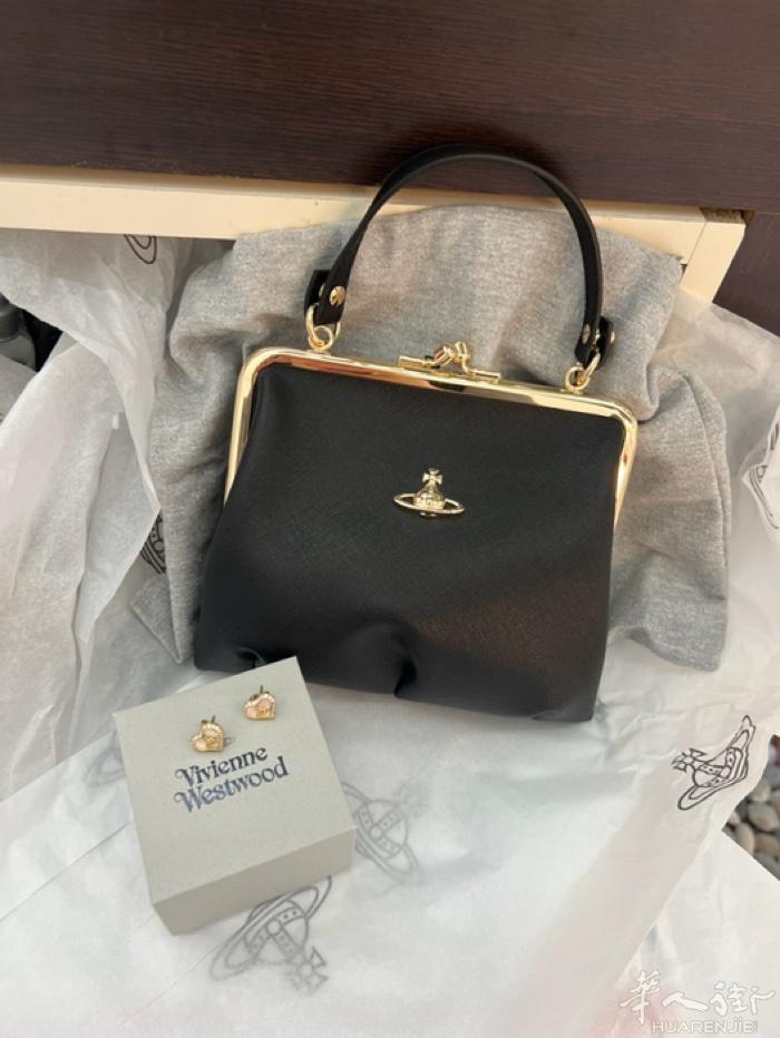 出西太后黑金牛皮饺子包 全新 微信：yy190418_