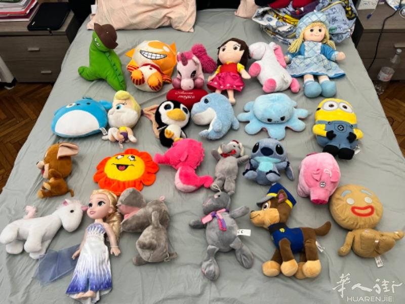 peluche 小的一律5欧，大的10欧，所有打包80欧
