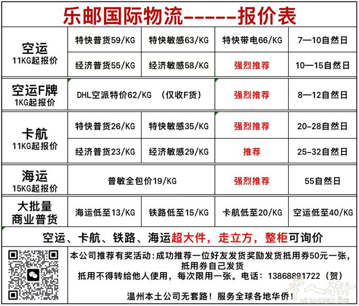 强烈推荐一家非常靠谱的国际物流公司，欢迎咨询微信:_He00000000，高效且