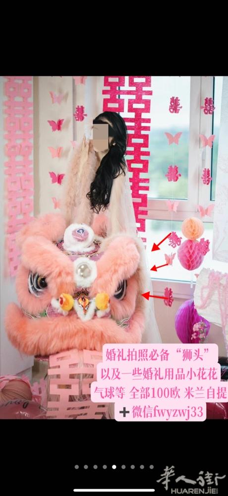 婚礼拍照必备“狮头” 以及一些婚礼用品小花花 气球等 全部100欧 米兰自提 +