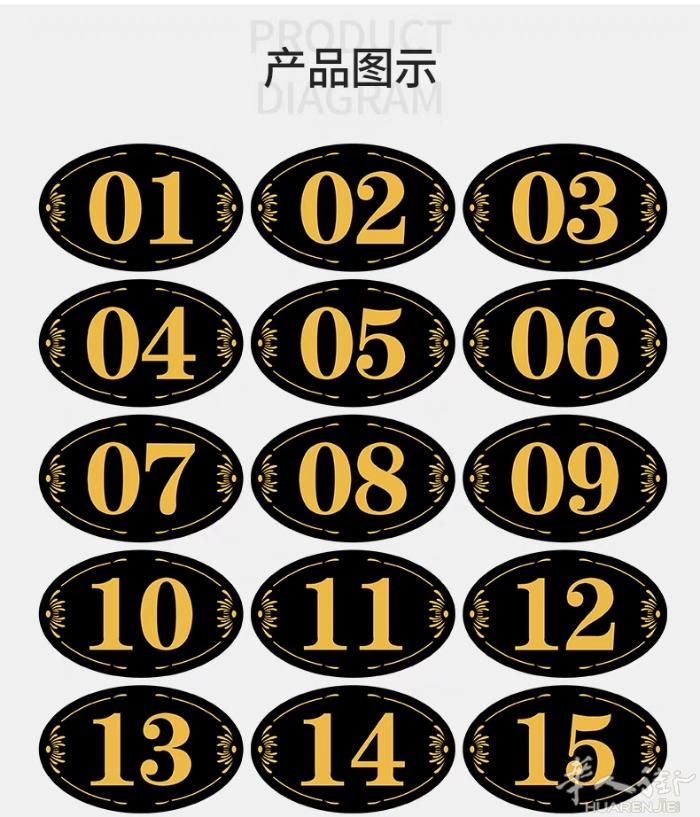 桌贴/数字贴/号码牌  亚克力数字贴支持按需定制！尺寸可大可小，适配桌面、货架等