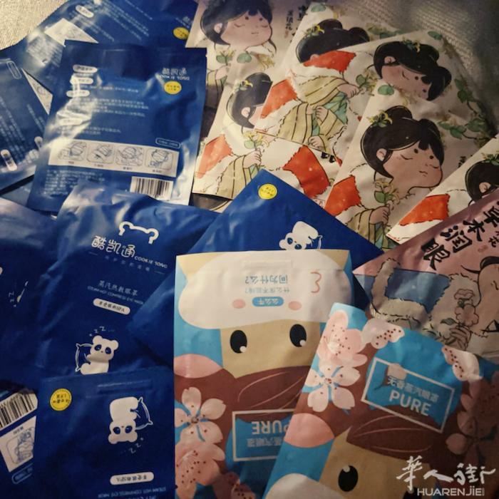 蒸汽眼罩3欧10片，超自然假睫毛5欧一盒，发热姜贴8欧30贴，红外发热艾灸贴10