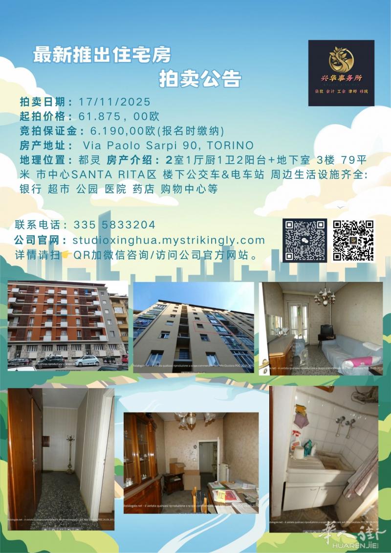 都灵SANTA RITA区最新拍卖房