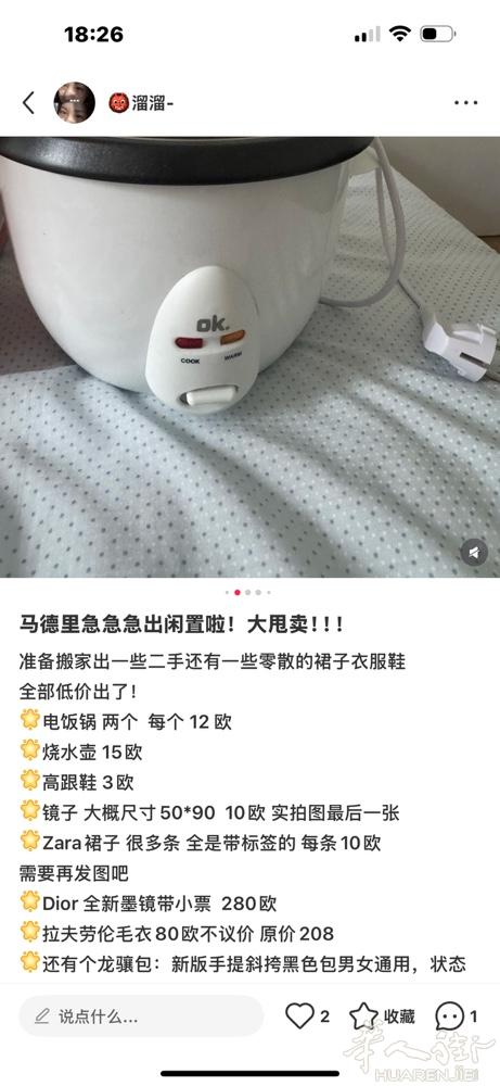 搬家急出二手 电饭锅 10 欧 很多裙子 zara 带标签全新还有穿过一次的 1
