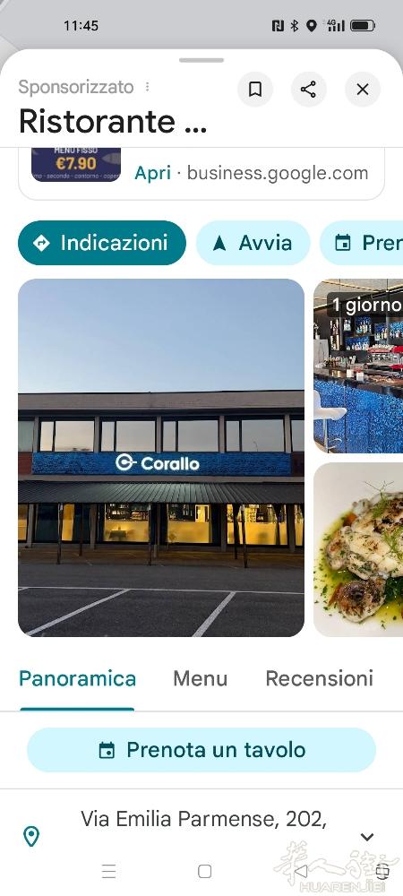 RISTORANTE.  CORALLO,CUCINA ITALIANA E C