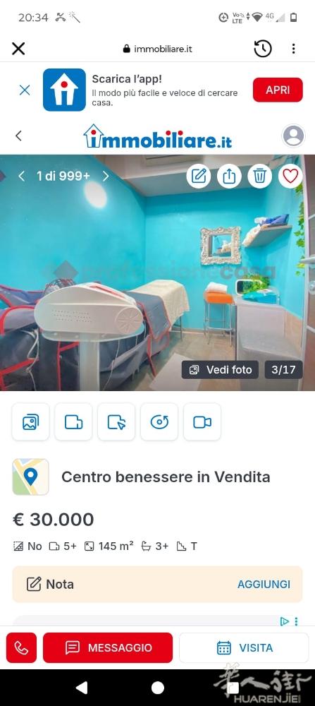 我们出售一家按摩中心业务：  独立、私密的出入口。  位于佛罗伦萨 Piazza