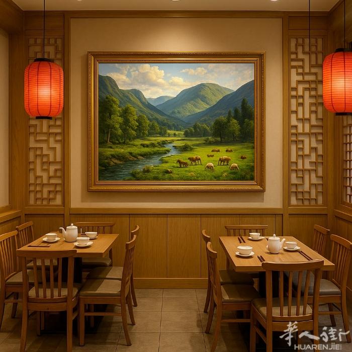 画店出售定制餐馆装饰画。联系电话3347706577