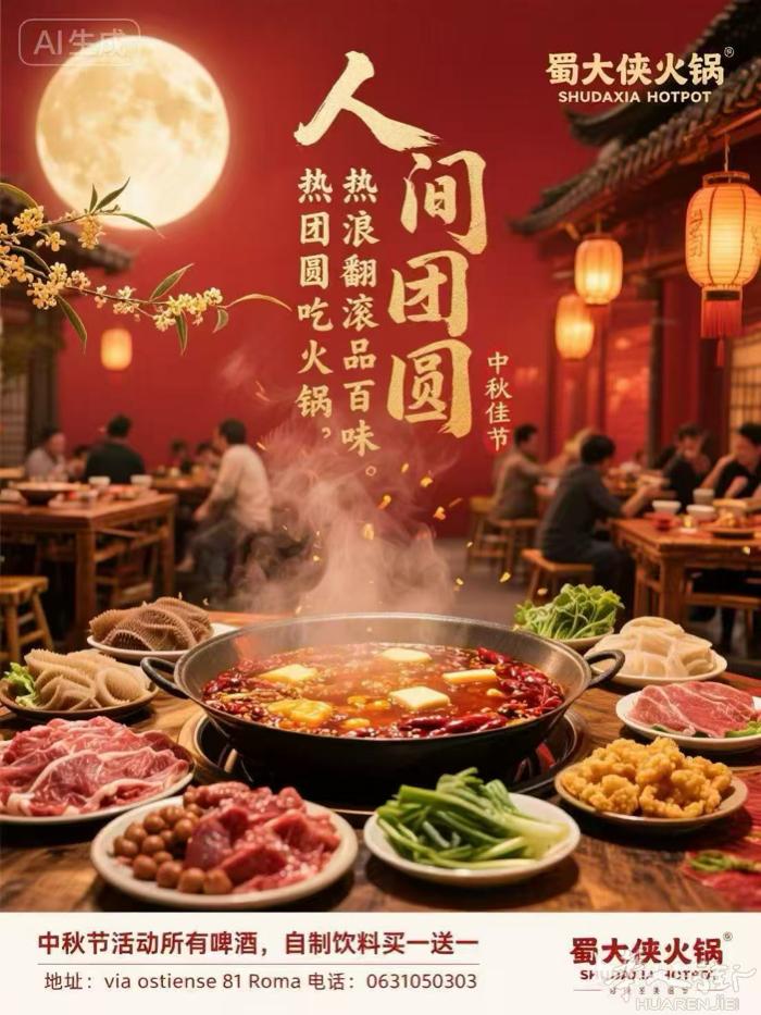 🍲蜀大侠 中秋「月」会🍲 🌕月满人团圆，火锅正当时！🌕 🍺围炉聚炊欢笑