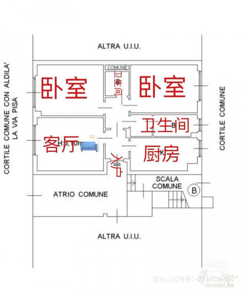 米兰Sesto Marelli 区域，精装修两室一厅两卫 ，93 平方 、仅售2