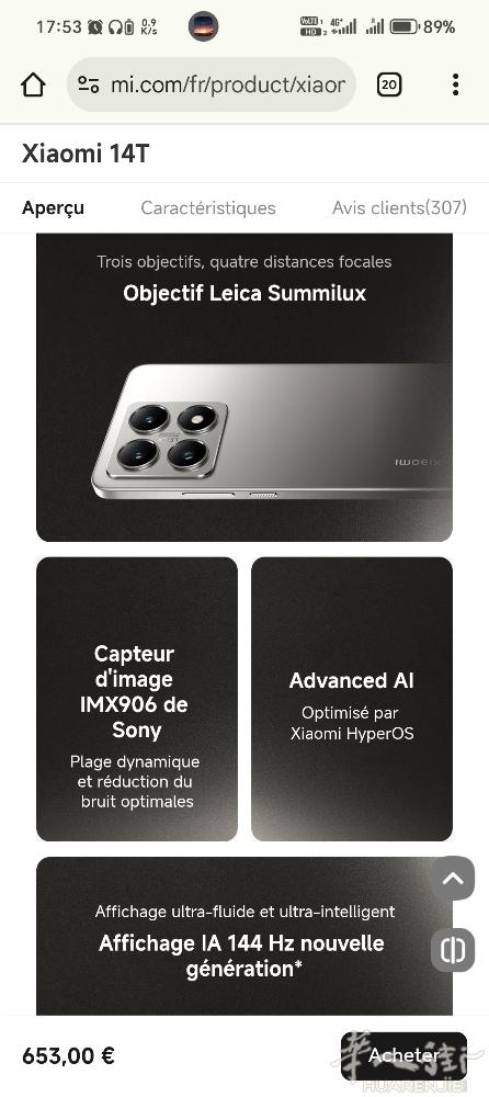 Xiaomi 14T 12+256GB,现价350€