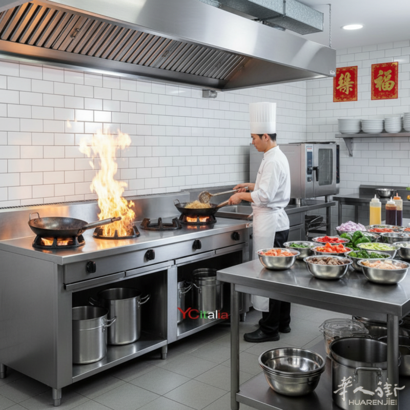 YC Italia 新品上市：紧凑型4头中式燃气灶 (靠墙式)