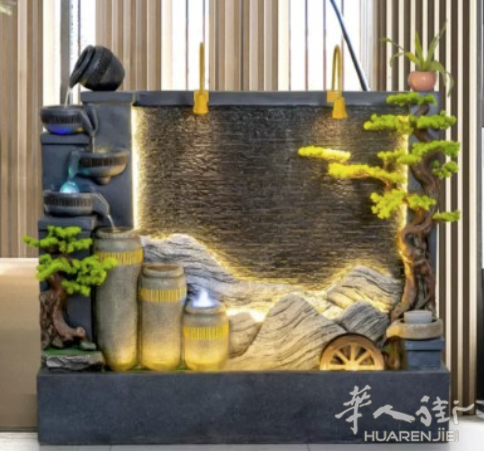 生财，财源滚滚来！」💰 风水讲究“山管人丁水管财”！精心打造的流水景观墙，寓意活水聚财，气运亨通！为企业大堂、商铺门面、豪宅庭院注入源源不断的财气与生机！