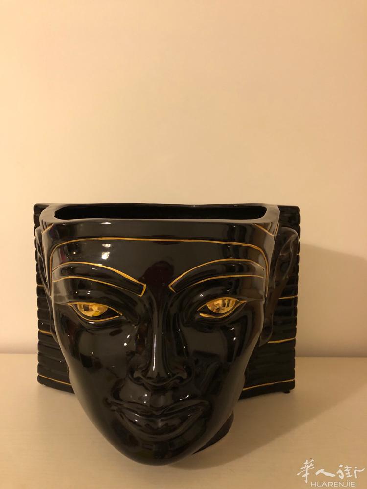 埃及陶瓷花盆装饰 cache pot égyptien 30x34x25cm
