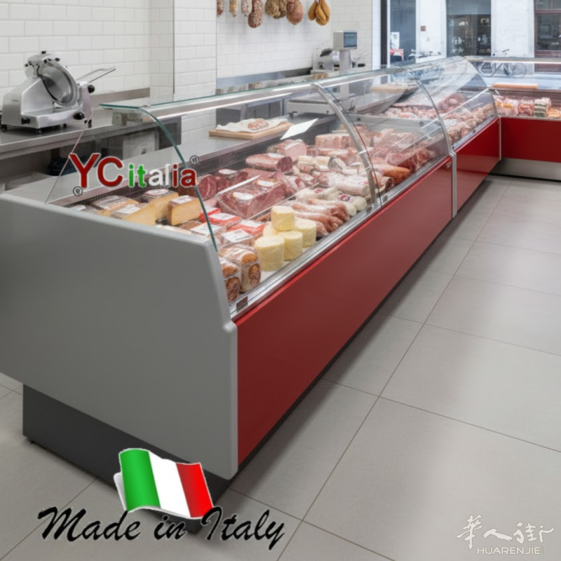 YC Italia 隆重推出：豪华弧形玻璃风冷展示柜 🧀 重新定义您的生鲜展示艺术 🥩