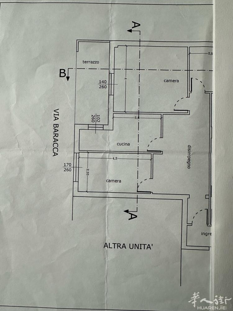佛罗伦萨两市一厅整房出租：好房出租。两室一厅一厨一卫一阳台，在novoli 区域