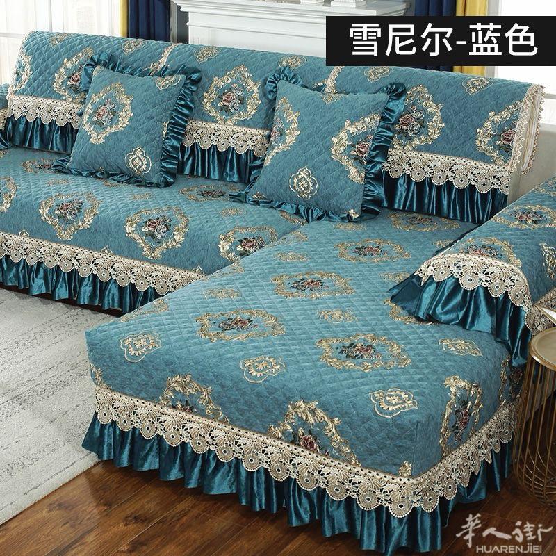 珊瑚绒沙发垫加厚.防滑，沙发垫四季通用高档雪尼尔垫子欧式防滑坐垫简约现代客厅