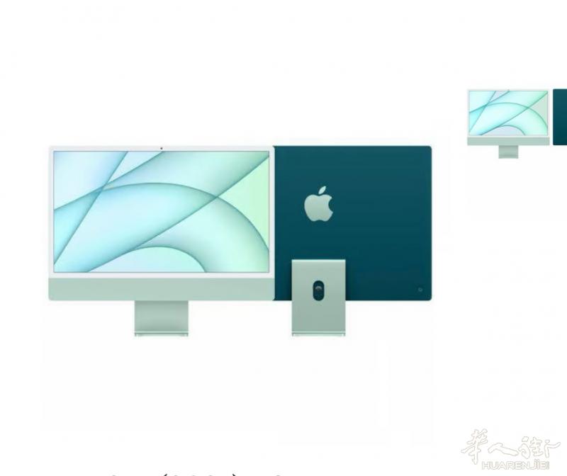 全新Apple iMac 24″ (M1, 8 GB／256 GB）一体机 淡绿