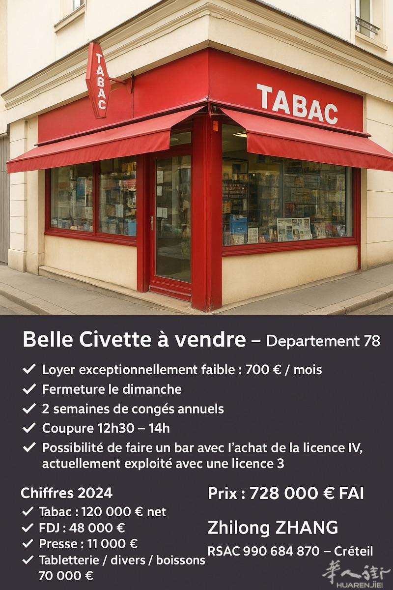 TABAC 房租 700€/月 78省